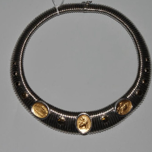 Ilias Lalaounis silver necklace with gold elements like new