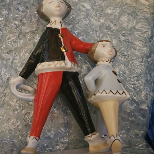 Pierrot clown porcelain Hollohaza like new, 21cm