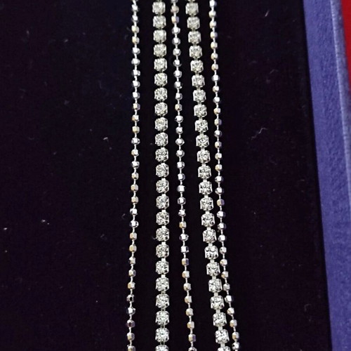 Swarovski Tassel Fit silver long earrings