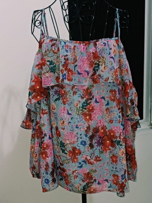M&S Per Una Floral Cold Shoulder Μπλούζα σαν καινούργιο, EU 50