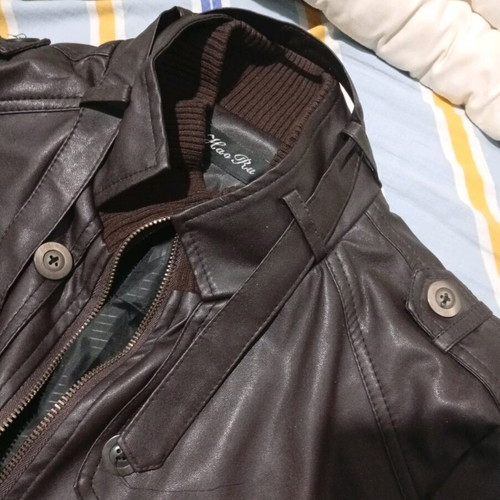 Leather spring jacket new, size L