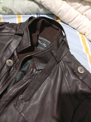 Leather spring jacket new, size L