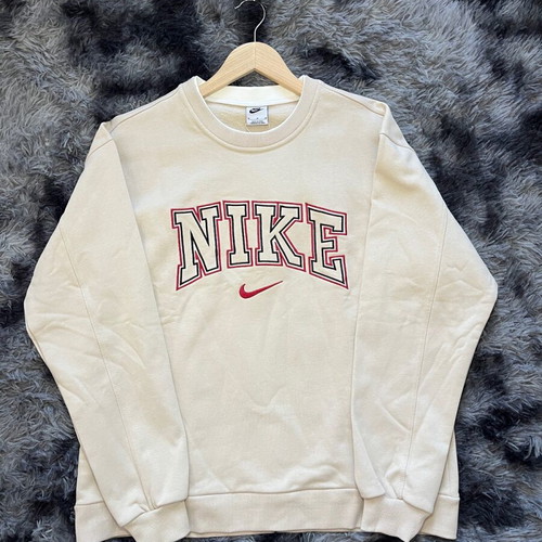 Nike Retro Crewneck Sweatshirt Cream/Red Size M New