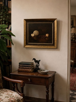 R. Sands Signed Still Life Painting with Fruits, like new