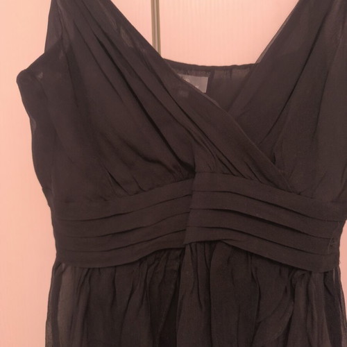 Naf Naf black bustier top with side zipper, wrap style