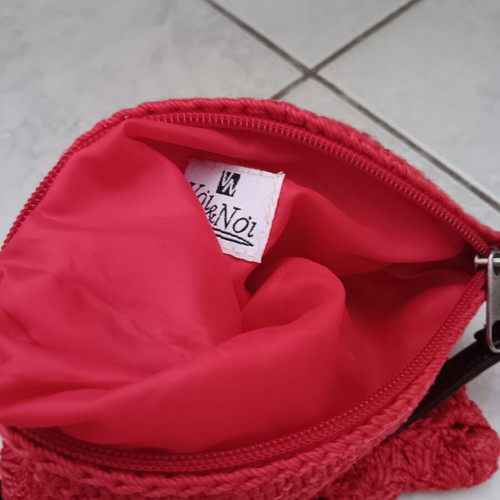 Small crossbody bag used, red and pink