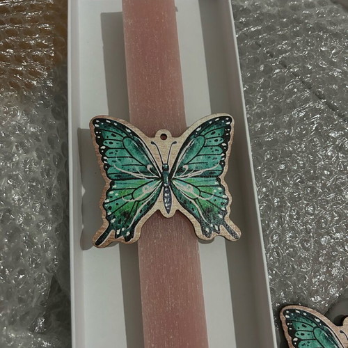 Handmade candle new with butterfly