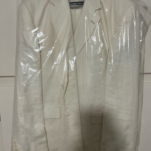 Berto Lucci Milano suit official 100% linen new, white