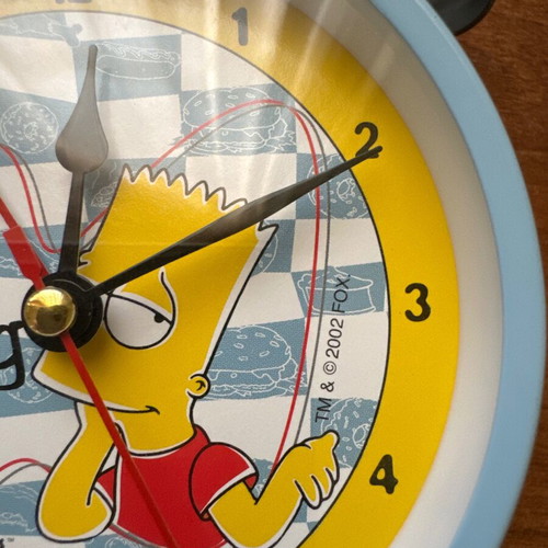 Collectible vintage The Simpsons analog table clock alarm new