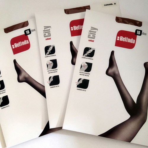 Belinda 10 den tights new, pack of 3 caramel