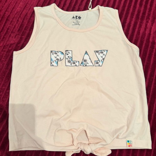 Girls' sleeveless top new, pink, size 164 cm for ages 14-16