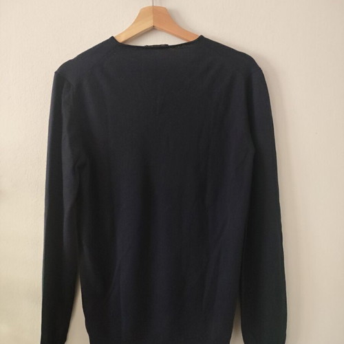 Bellwood men's blue V-neck merino wool sweater like new S/M