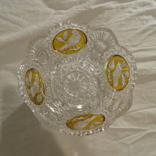 Vintage royal crystal fruit bowl used, two-tone