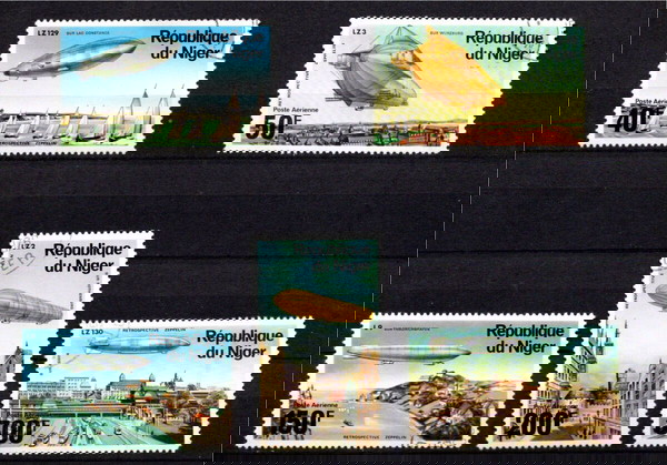 Νίγηρας 1976 Airmail - Zeppelin Airships SET CTO    κομπλε σειρα σφραγισμενα  χαριστηκα