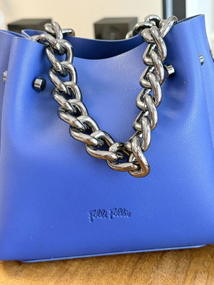 Folli Follie Small Leather Handbag Blue New