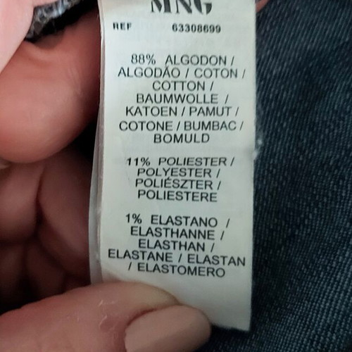 Φούστα denim Mango XS/S σαν καινούργια, ασύμμετρο σχέδιο με τσέπες