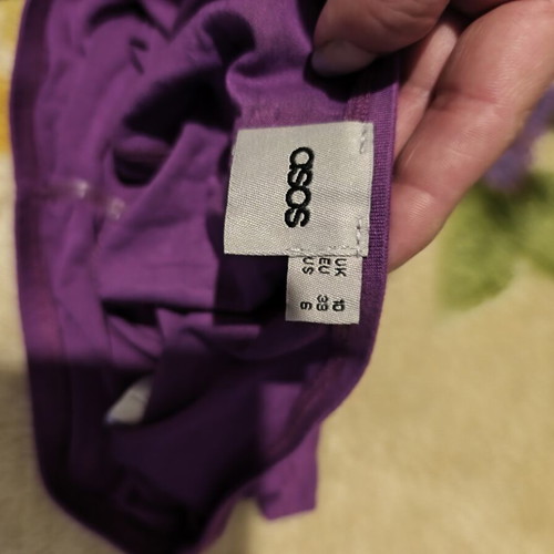 Strapless crop top purple, like new, size S