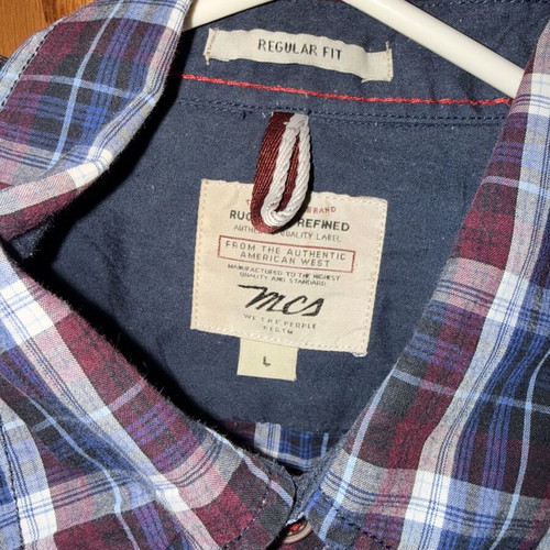 MCS Ruggers & Refined Plaid Shirt Size L Like New