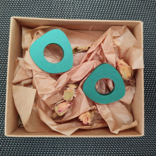 Petrol geometric abstract plexiglass earrings new