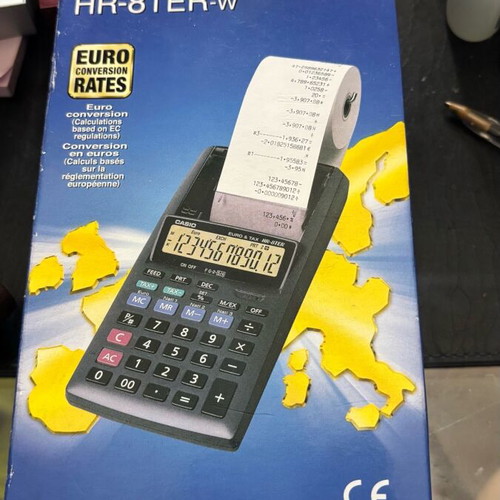 Casio HR-8TER-w calculator new with box and 4 batteries