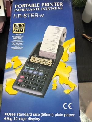Casio HR-8TER-w calculator new with box and 4 batteries