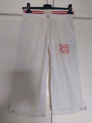 Γυναικείο παντελόνι Nordic Loose (S) σαν καινούργιο, λευκό με κόκκινες λεπτομέρειες