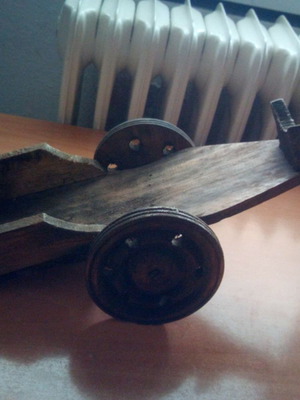 Handmade wooden wine holder used, 1 position