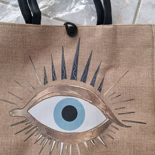 Handheld bag new with painting, beige