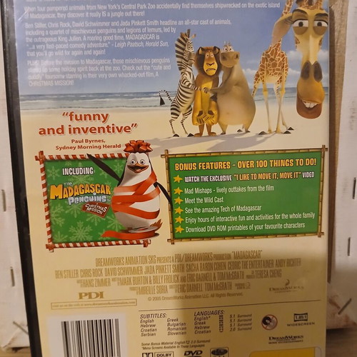 Madagascar DVD used with subtitles