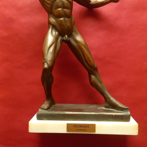 Leonidas sculpture used, tin on marble base