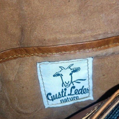 Satchel crossbody bag made of genuine leather, brown, new