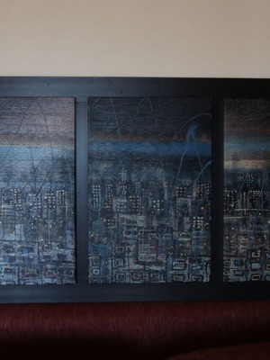 City VII Triptych D. Kaia Oilprint on Canvas like new