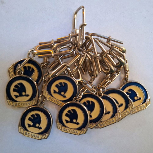 Skoda keychains, pack of 9, from the 80s