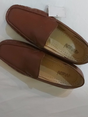 Men's leather shoes brown loafers size 44 new