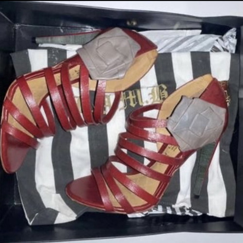 L.A.M.B. sandals new, size 36.5, red