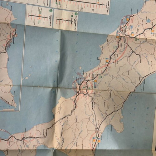 Italy travel map 1967 used, Shell touring
