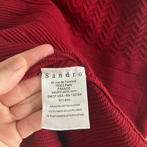 Sandro red skater cotton dress like new, size L