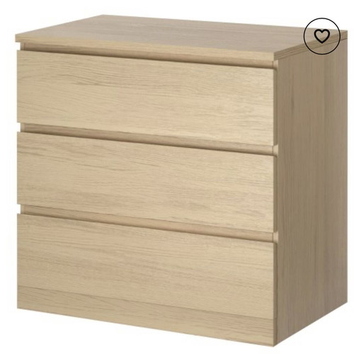 Malm dresser with 3 drawers like new, IKEA, 2 available