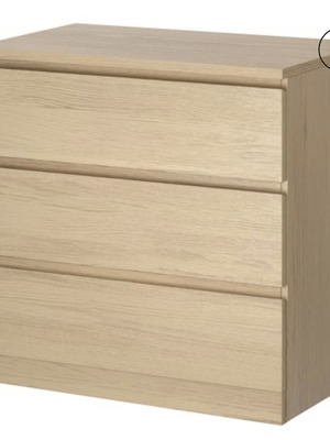 Malm dresser with 3 drawers like new, IKEA, 2 available