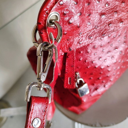 Leather vintage shoulder and handbag red like new Italy
