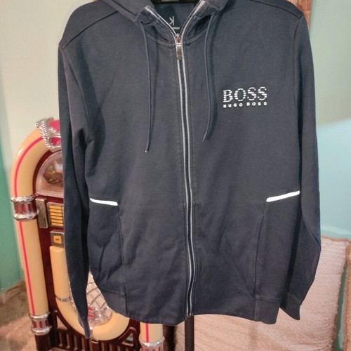 Boss men's hoodie jacket like new, large slim fit, blue