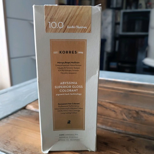 Korres Abyssinia Superior Gloss Colorant 10.0 Platinum Blond new