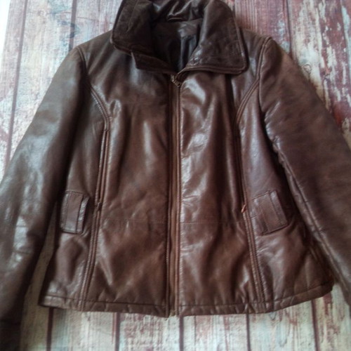 Women's leather jacket Bata used, brown, size 44