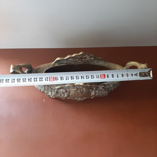 Antique bronze Art Nouveau gondola with resin tray, like new
