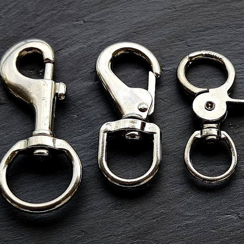 Set of 3 silver lobster clasp safety keychains new