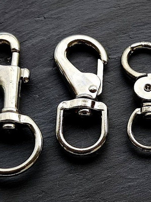 Set of 3 silver lobster clasp safety keychains new