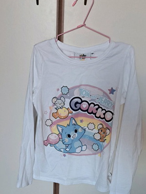 Tom and Jerry blouse used, size 128-134, white