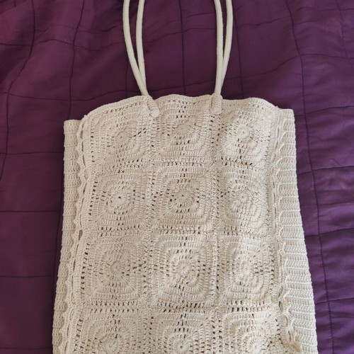 Zara crochet bag large knitted summer beige bag