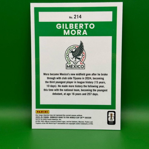 Donruss Road to FIFA World Cup ’26 Gilberto Mora Rated Rookie Optic card like new