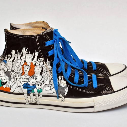 Vintage Converse All Star Chuck Taylor Graffiti Long Neck sneakers size 40